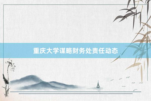 重庆大学谋略财务处责任动态